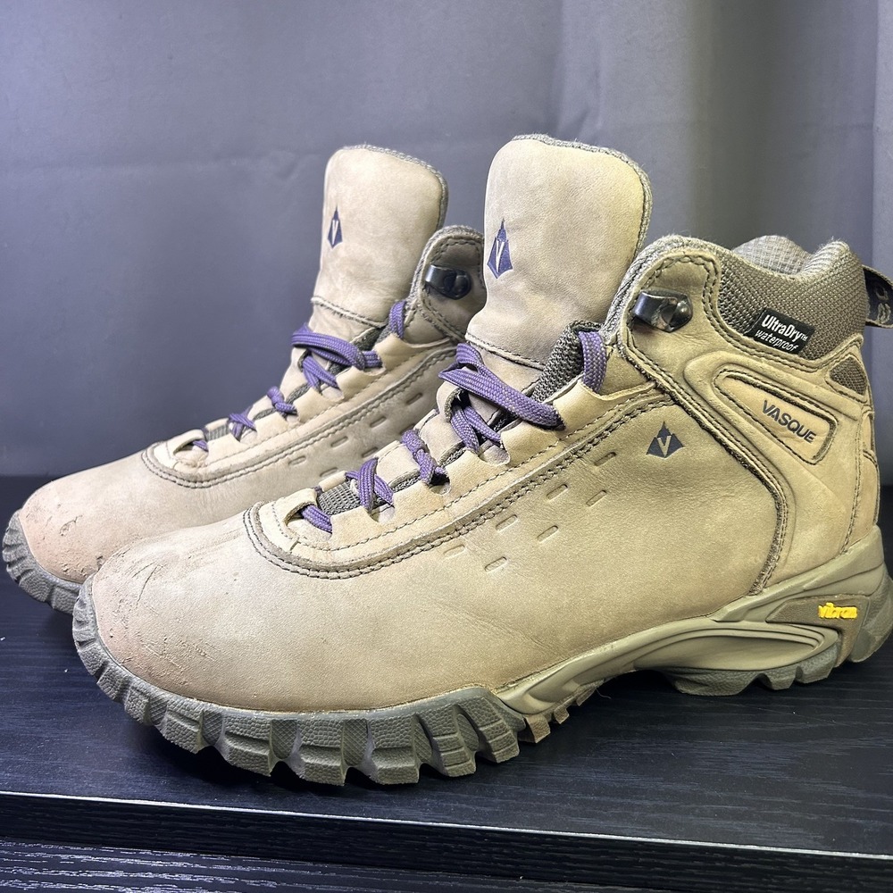 Vasque Talus UltraDry Mid Hiking Boot Women 9M Brown Leather Vibram Soles 7419M - Picture 2 of 11